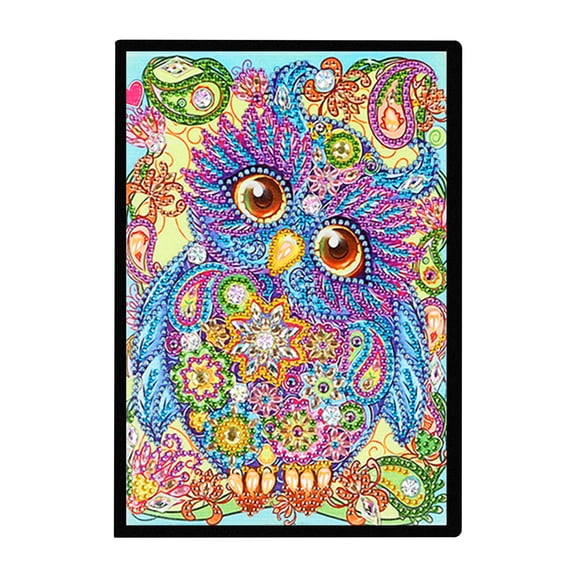 Diamond Painting Notebook Kit Colorful Owl DIY Art Craft Kit A5 The Perfect Creative Gift Ideal for Painting, Writing, and Notebook Use