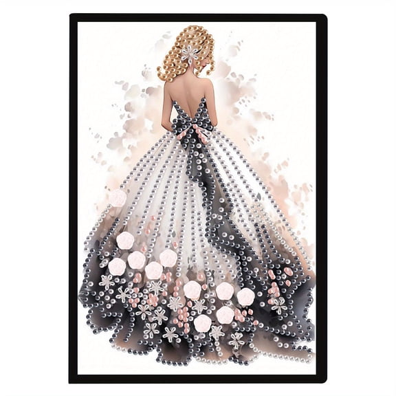 Diamond Painting Notebook Kit Elegant Lady DIY Art Craft Kit A5 Perfect Creative Gift Ideal for Painting, Writing, and Notebook Use