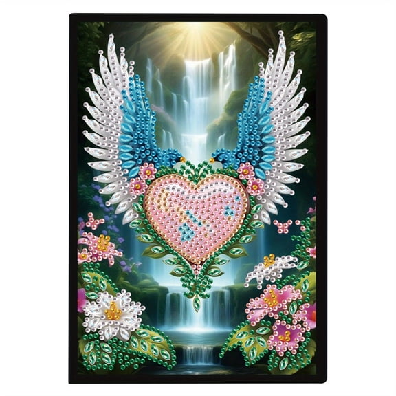 Diamond Painting Notebook Kit Heartwaterfall DIY Art Craft Kit A5 Perfect Creative Gift Ideal for Painting, Writing, and Notebook Use