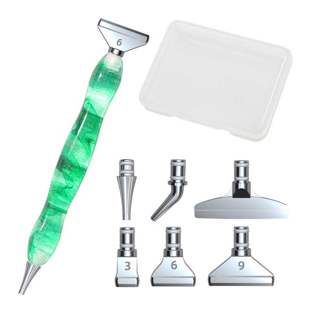 Diamond Painting Pen Accessories Tools Set, Exquisite Stainless Steel Metal  Pen Tips, Diamond Art Drill Pen and 6 Painting Glue Clay, Comfort Grip and,  Faster Drilling,green 