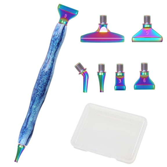 Diamond Painting Pen Kit with Threaded Metal Tips, 6-in-1 Screw Design Drill Pen Set with Storage Case for DIY Diamond Art