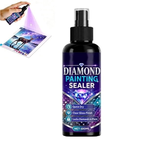 Diamond Painting Sealer Spray, 100ml Quick Dry Gloss Finish Sealant for Diamond Art Paintings Puzzles DIY Projects