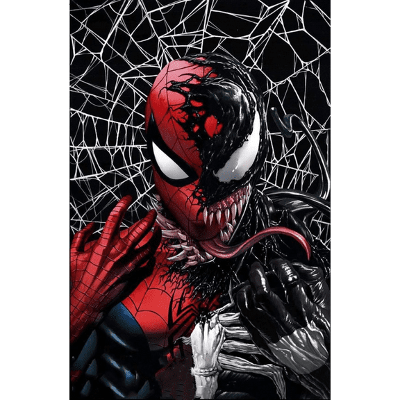 Diamond Painting Set DIY 5D Round Diamond Art Spider-Man Gemstone Art Painting Set For Home Wall Decoration Gift (12x16 inch)