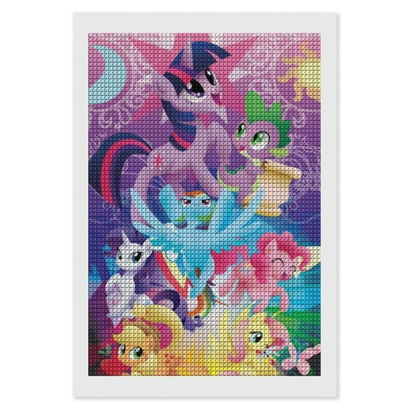 Diamond Painting Set My Little Pony Diamond Art Painting with Diamond DIY Set for Bedroom Living Room Bathroom Wall Decoration 8"x12"