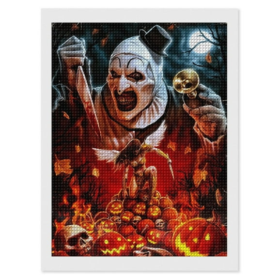 Diamond Painting Set Terrifier Diamond Art Painting with Diamond for Bedroom Living Room Bathroom Wall Decoration 12"x16"