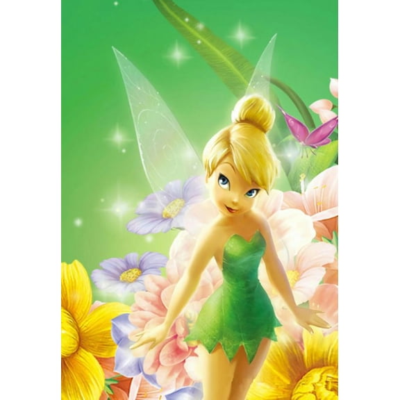 Diamond Painting Set Tinkerbell DIY 5D Round Diamond Gemstone Art Painting Set For Home Wall Decoration Gift (12x16 inch)