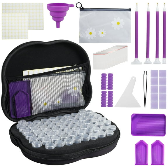 Diamond Painting Storage Containers, 70 Slots Diamond Painting Accessories and Tools for Diamond Art Organizer Case