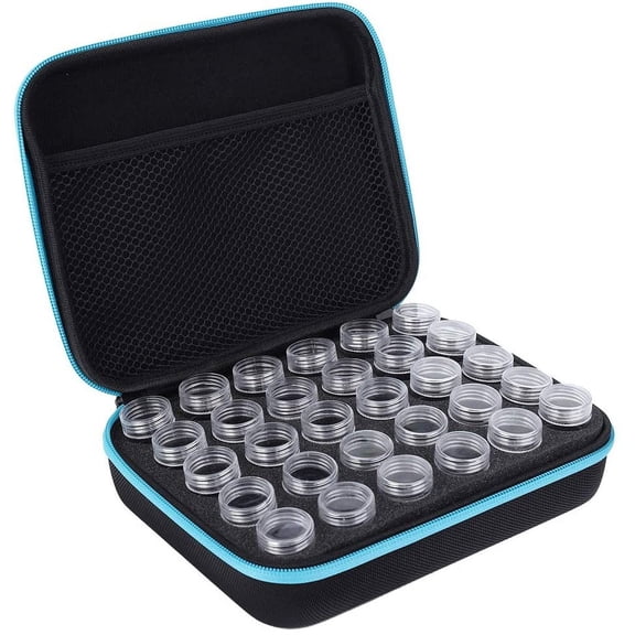 Diamond Painting Storage Containers, Art Case Bead Organizer Dots with 30 Shockproof Slots Jewelry Beads Box for Rhinestones Accessories DIY Crafts(Blue) blue -