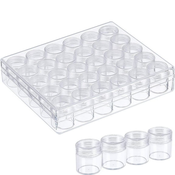 Diamond Painting Storage Containers Clear Plastic Bead Containers Set Storage Jars Diamond Painting Accessory Box for DIY(1.15 x 1 Inch)