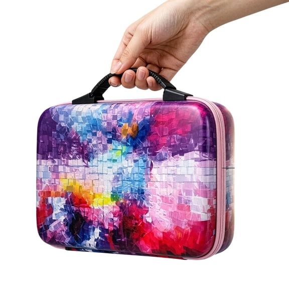 Diamond Painting Storage Organizer 32 Grids Bead Container Portable Carry Case For Diy Art Craft,Pink-31X20X7Cm