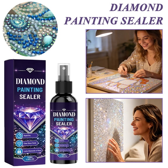 Diamond Painting Supplies, Clear Diamond Painting Sealer, Rapid Dry Diamond Art Glue Sealer, High Gloss Clear Coat for Diamond Art, Locks Diamonds in Place, Reduces Dust, Enhances
