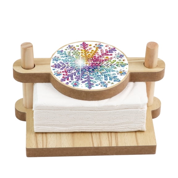 Diamond Painting Tissue Holder Kit Colourful Snowflake DIY Creative Sparkling Diamond Tissue Box Decoration Craft Gift Suitable for Living Rooms and Offices