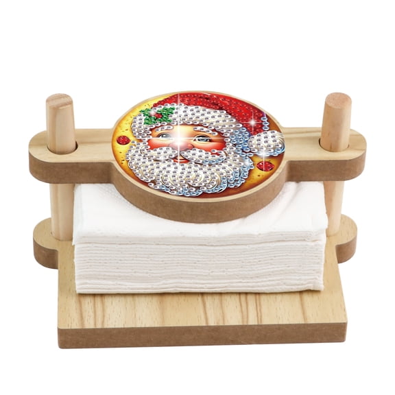 Diamond Painting Tissue Holder Kit Santa Claus DIY Creative Sparkling Diamond Tissue Box Decoration Craft Gift Suitable for Living Rooms and Offices