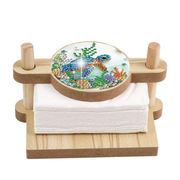 Diamond Painting Tissue Holder Kit Turtle DIY Creative Shimmering Diamond Tissue Box Decoration Artistic Craft Gift Suitable for Living Rooms and Offices
