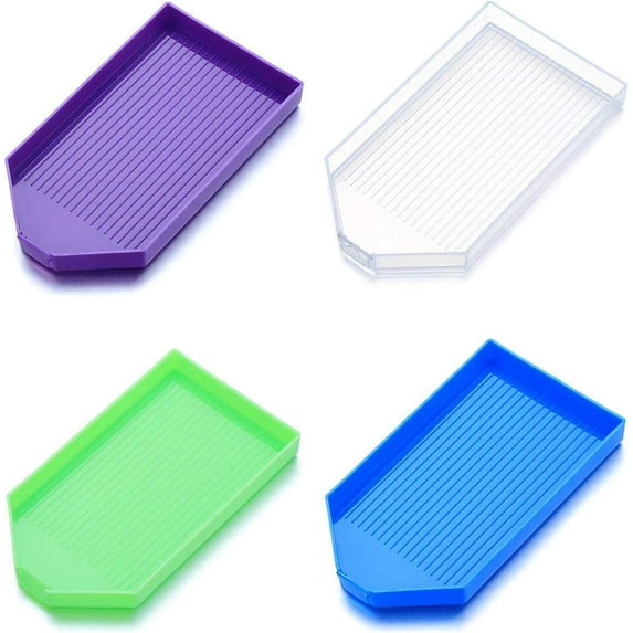 Diamond Painting Tray Bead Sorting Trays Rhinestone Tray Plastic Cross 4 Pcs