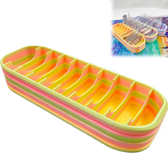 Diamond Paintings Storage Box, 10-Hole Organizer, Drill Bit Tray, Craft Bag Holder | Portable Painting Accessory, Easy Sort and Carry Solution for Diamond Painting Enthusiasts(wwx)