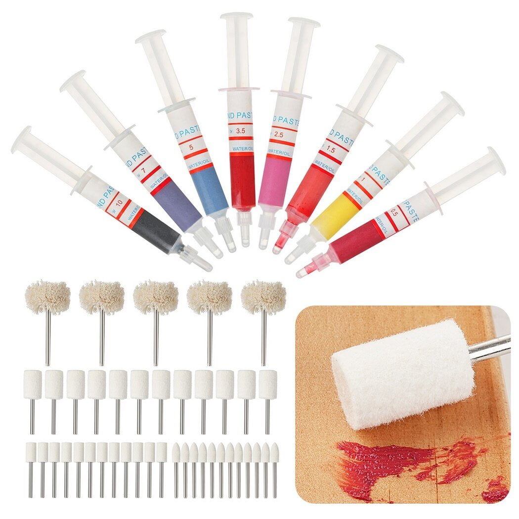 Diamond Paste Polishing Kit, 41pcs Grinding Buffing Bits & 8pcs Oil