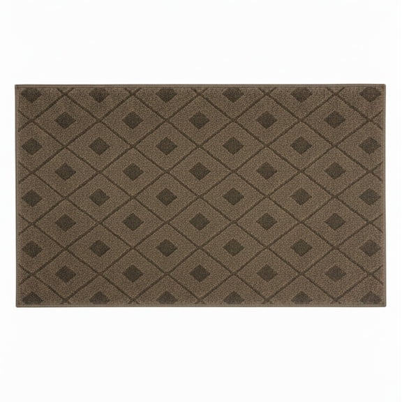 Diamond Pattern Accent Rug | Low Profile Non-Skid Mat - 27" x 44"