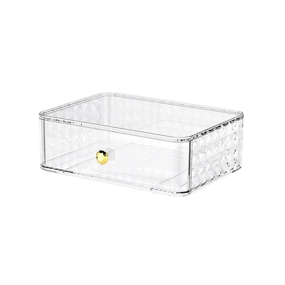 Diamond Pattern Cosmetic Storage Box, Elegant Acrylic Makeup Organizer with Lid, High-End Vanity Case for Jewelry Skincare