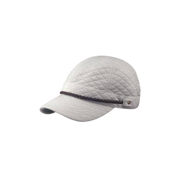 Diamond Pattern Quilted Cotton Cap - Grey - Small