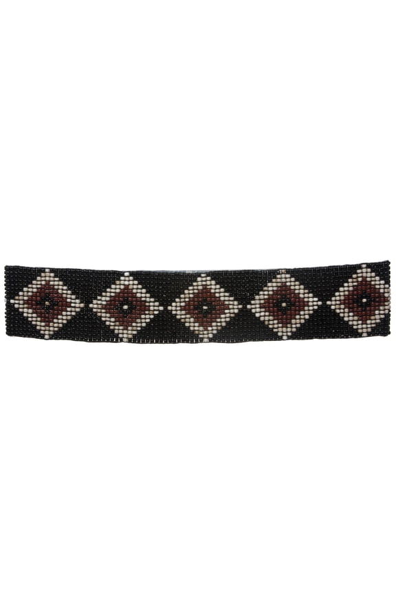 Diamond Pattern Southwest Beaded Stretch Belt