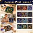 thumbnail image 1 of Diamond Pearl Painting Kit, Zodiac Sign Special Shape Diamond Art Set, Galaxy Astrology Round Diamond Painting for Adults, DIY Canvas Diamond Dotz Wall Art, Home Decor, 1 of 7