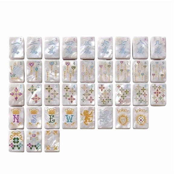 Diamond Pearl Shell American Mahjong Set, 160 pieces of acrylic four-layer cards, mini American Mahjong game, suitable for home, travel and game nights