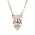 thumbnail image 1 of Diamond Pendant Necklace| 0.50 ct IGI Certified Marquise Shape | Classic Bezel Solitaire Lab Diamond Pendant Necklace 18K Rose Gold | FG-VS1-VS2 Quality Friendly Diamonds, 1 of 6