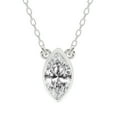 thumbnail image 1 of Diamond Pendant Necklace| 0.50 ct IGI Certified Marquise Shape | Classic Bezel Solitaire Lab Diamond Pendant Necklace 18K White Gold | FG-VS1-VS2 Quality Friendly Diamonds, 1 of 6