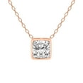 thumbnail image 1 of Diamond Pendant Necklace| 0.75 Ct IGI Certified Cushion Shape Lab Grown Diamond | Globe Slider Bezel Solitaire Lab Diamond Pendant Necklace In 18K Rose Gold | FG-VS1-VS2 Quality Friendly Diamonds, 1 of 4