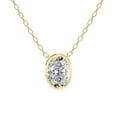 thumbnail image 1 of Diamond Pendant Necklace| 0.75 Ct IGI Certified Oval Shape Lab Grown Diamond | Globe Slider Bezel Solitaire Lab Diamond Pendant Necklace In 14K Yellow Gold | FG-VS1-VS2 Quality Friendly Diamonds, 1 of 4