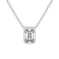 thumbnail image 1 of Diamond Pendant Necklace| 2 ct IGI Certified Emerald Shape | Globe Slider Bezel Solitaire Lab Diamond Pendant Necklace In 18K White Gold | FG-VS1-VS2 Quality Friendly Diamonds, 1 of 4