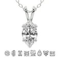thumbnail image 1 of Lab Grown Diamond Pendant Necklace For Women | 2 Carat IGI Certified Marquise Shape FG-VS | Solitaire Pendant Necklace 14K White Gold | Quartze Split Bail, 1 of 7