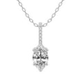 thumbnail image 1 of Diamond Pendant Necklace| 3 Ct IGI Certified Marquise Shape Lab Grown Diamond | Lucida Four Prong Lab Diamond Pendant Necklace In 14K White Gold | FG-VS1-VS2 Quality Friendly Diamonds, 1 of 4