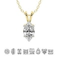 thumbnail image 1 of 3 Carat Marquise IGI Certified Lab Grown Diamond Pendant Necklace For Women | FG-VS Solitaire Pendant Necklace 18K Yellow Gold | Quartze Split Bail, 1 of 7