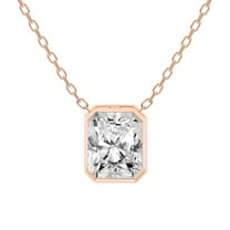 Diamond Pendant Necklace| 3 Ct IGI Certified Radiant Shape Lab Grown Diamond | Globe Slider Bezel Solitaire Lab Diamond Pendant Necklace In 14K Rose Gold | FG-VS1-VS2 Quality Friendly Diamonds