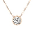 thumbnail image 1 of Diamond Pendant Necklace| 3 Ct IGI Certified Round Shape Lab Grown Diamond | Globe Slider Bezel Solitaire Lab Diamond Pendant Necklace In 14K Rose Gold | FG-VS1-VS2 Quality Friendly Diamonds, 1 of 4