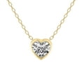 thumbnail image 1 of Diamond Pendant Necklace| 3 ct IGI Certified Heart Shape | Globe Slider Bezel Solitaire Lab Diamond Pendant Necklace In 14K Yellow Gold | FG-VS1-VS2 Quality Friendly Diamonds, 1 of 4