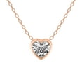 thumbnail image 1 of Diamond Pendant Necklace| 3 ct IGI Certified Heart Shape | Globe Slider Bezel Solitaire Lab Diamond Pendant Necklace In 18K Rose Gold | FG-VS1-VS2 Quality Friendly Diamonds, 1 of 4