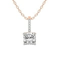 thumbnail image 1 of Diamond Pendant Necklace For Women | 0.75 Carat IGI Certified Cushion Shape Lab Grown Diamond | Lucida Four Prong Lab Diamond Pendant Necklace In 14K Rose Gold | FG-VS1-VS2 Quality Friendly Diamonds, 1 of 4