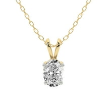 Diamond Pendant Necklace For Women | 1 Carat IGI Certified Oval Shape | Quartze Split Bail Solitaire Lab Diamond Pendant Necklace In 14K Yellow Gold | FG-VS1-VS2 Quality Friendly Diamonds