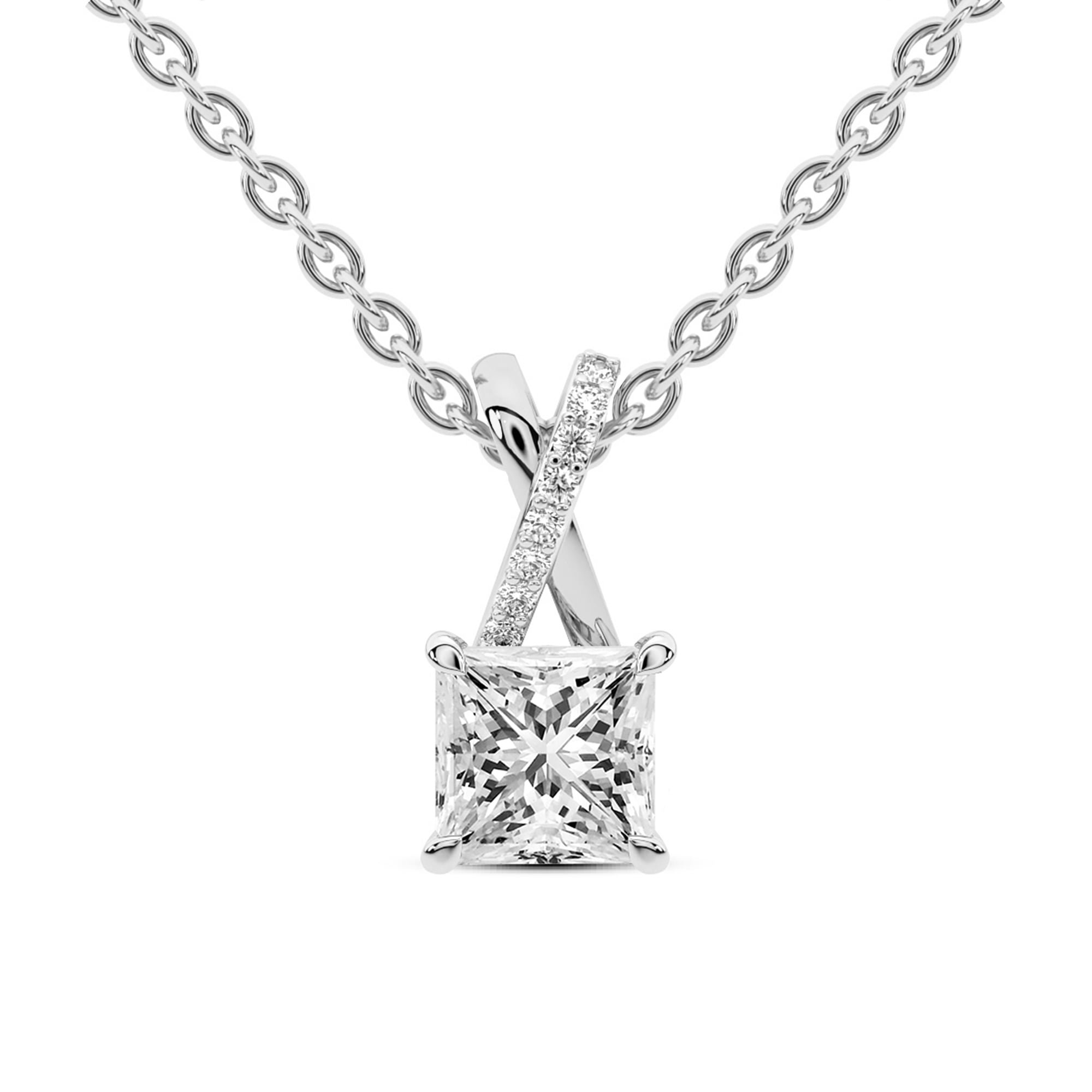 Diamond Pendant Necklace For Women | 1 Carat IGI Certified Princess ...