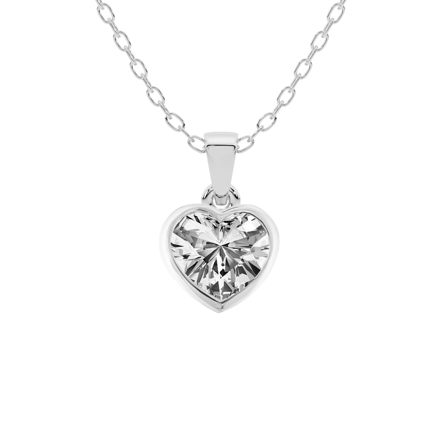 Diamond Pendant Necklace For Women 2 Carat IGI Certified Heart Shape