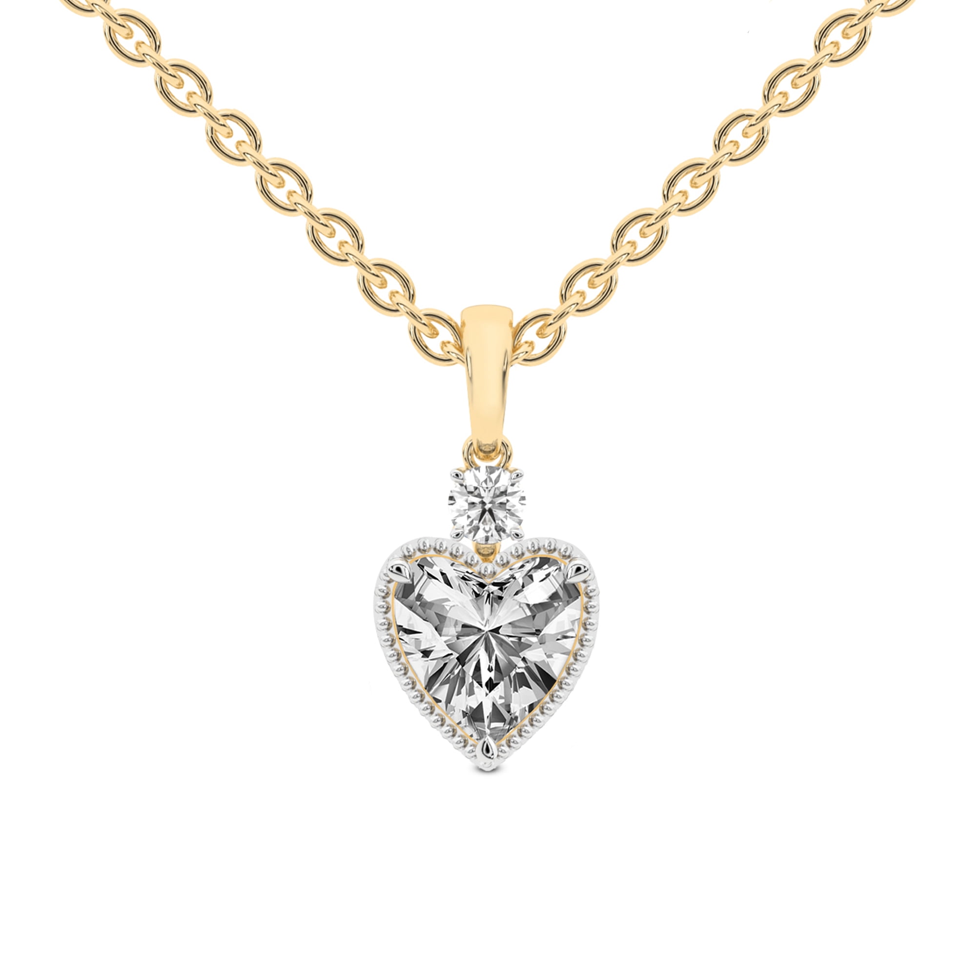 Diamond Pendant Necklace For Women 2 Carat IGI Certified Heart Shape