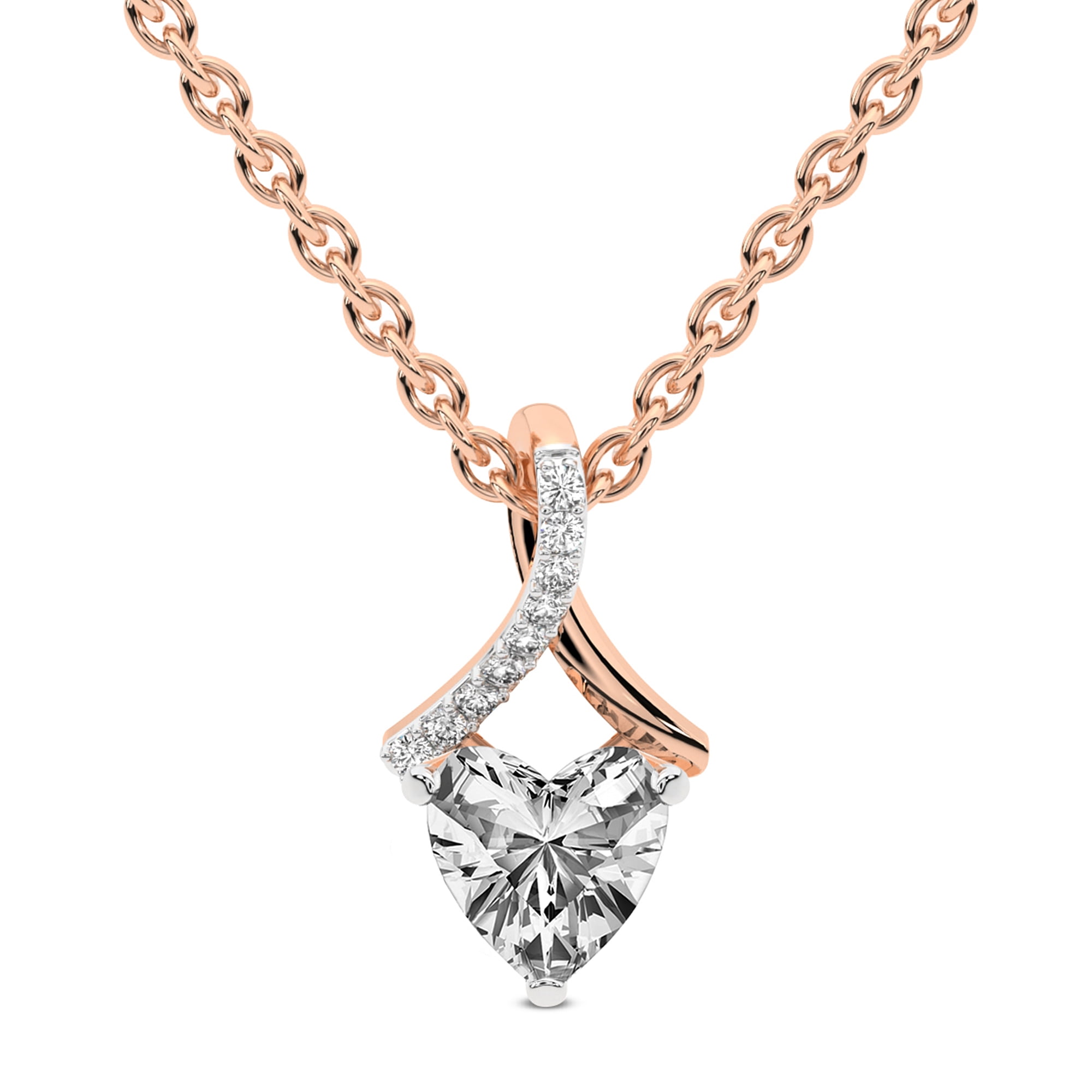 Diamond Pendant Necklace For Women 2 Carat IGI Certified Heart Shape