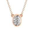 thumbnail image 1 of Diamond Pendant Necklace For Women | 2 Carat IGI Certified Oval Shape | Classic Bezel Solitaire Lab Diamond Pendant Necklace 14K Rose Gold | FG-VS1-VS2 Quality Friendly Diamonds, 1 of 6