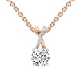thumbnail image 1 of Diamond Pendant Necklace For Women | 2 Carat IGI Certified Round Shape Lab Grown Diamond | Lou Slider Lab Diamond Pendant Necklace In 14K Rose Gold | FG-VS1-VS2 Quality | Friendly Diamonds, 1 of 6