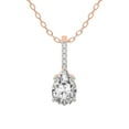 thumbnail image 1 of Diamond Pendant Necklace For Women | 2 ct IGI Certified Pear Shape | Lucida Four Prong Lab Diamond Pendant Necklace In 14K Rose Gold | FG-VS1-VS2 Quality Friendly Diamonds, 1 of 4