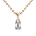 thumbnail image 1 of Diamond Pendant Necklace For Women | 3 Carat IGI Certified Emerald Shape Lab Grown Diamond | Lou Slider Lab Diamond Pendant Necklace In 14K Rose Gold | FG-VS1-VS2 Quality | Friendly Diamonds, 1 of 5