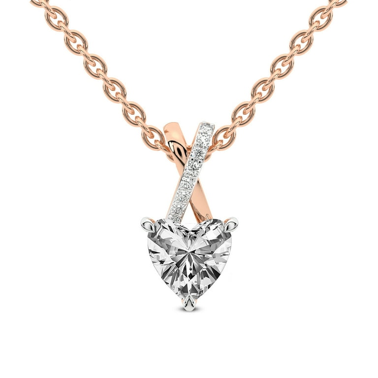 Diamond Pendant Necklace For Women Carat IGI Certified Heart